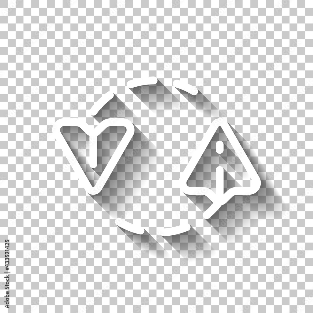 Poster paper plane, send message, simple icon. white linear icon with editable stroke and shadow on transpa