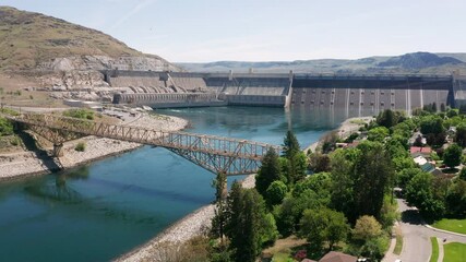 Grand Coulee Dam Columbia River Bridge Washington State