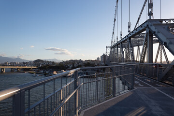 suspension bridge the of city Florianopolis, Ponte Hercílio Luz, Florianópolis, Santa Catarina, Brazil