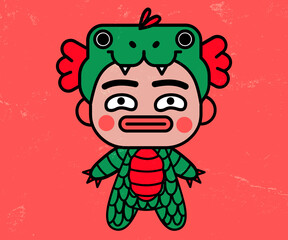 Cartoon Kawaii Dragon Child