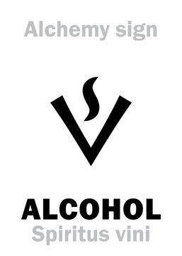 Alchemy Alphabet: ALCOHOL / SPIRIT of WINE (Spiritus vini, Sp.rectif., Ignis aqua) / ETHANOL (Ethanolum), also: absolute alcohol, grain alcohol; spirits. Ethyl Alcohol: formula=[C₂H₅OH] & [C₂H₆O].