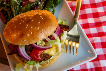 Bacon Cheeseburger Greek Salad