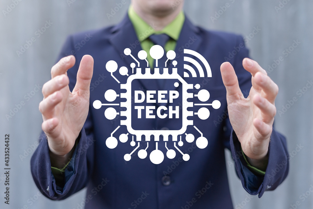 Poster concept of deep tech. deep technology.