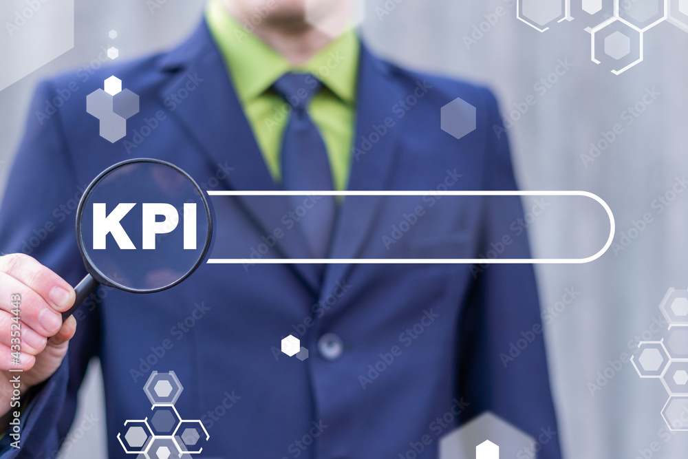 Poster concept of business kpi key performance indicator.