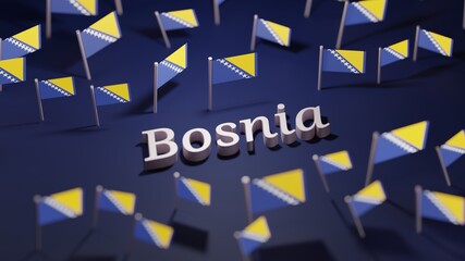 Abstract Bosnia and Herzegovina Flag 3D Render (3D Artwork)