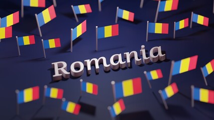 Abstract Romania Flag 3D Render (3D Artwork)