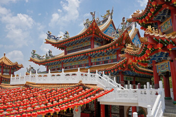 Naklejka premium Thean Hou Buddhist temple (Temple of the Goddess of Heaven), dedicated to goddess Tian Hou, Kuala Lumpur, Malaysia