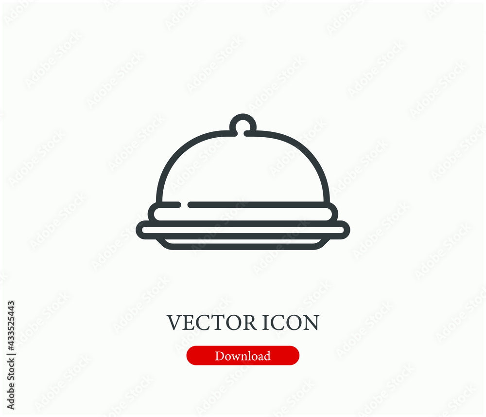 Poster tray vector icon. editable stroke. symbol in line art style for design, presentation, website or app