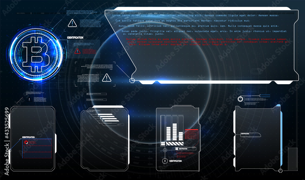 Poster futuristic vector hud interface screen design. digital callouts titles. hud ui gui futuristic user i