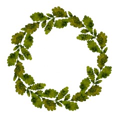 Summer solstice wreath of oak leaves