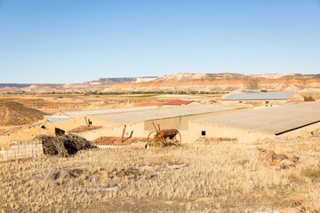 dry summer landscape at Montuenga de Soria (municipality of Arcos de Jalon), province of Soria, Castile and Leon, Spain