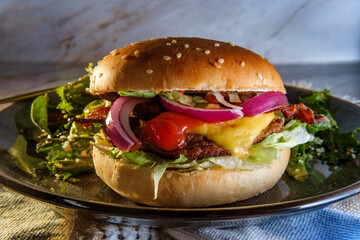 Bacon Cheeseburger Greek Salad