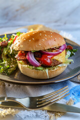 Bacon Cheeseburger Greek Salad