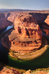 Horseshoe bend and the Colorado river in Arizona
