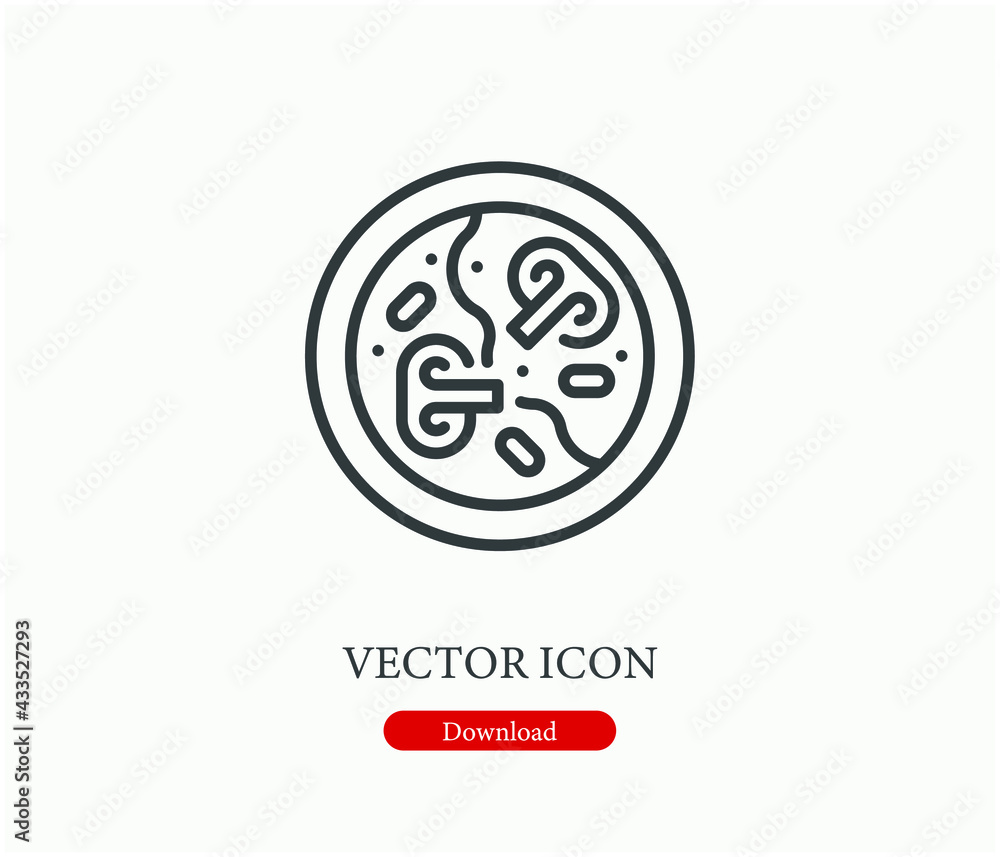 Poster salad vector icon. editable stroke. symbol in line art style for design, presentation, website or ap