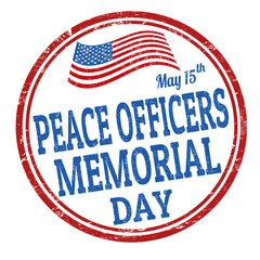 Peace officers memorial day grunge rubber stamp