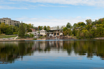 Fototapeta na wymiar Hydro Power Generation Dam, Bracebridge Falls, Ontario, Canada