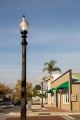 Fototapeta na wymiar Afternoon view of the historic downtown district of Yorba Linda, California, USA.
