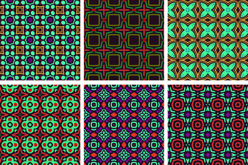 set of colored seamless patterns. abstract background.