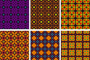 set of colored seamless patterns. abstract background.