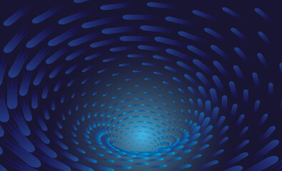 Tunnel or wormhole. Digital wireframe tunnel. 3D tunnel grid. Abstract vector image
