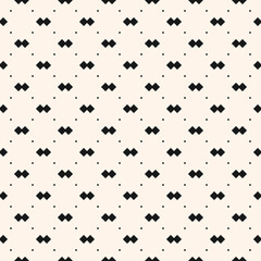 Vector geometric texture with small diamond shapes, tiny rhombuses, squares, dots, grid. Abstract minimalist modern seamless pattern. Simple minimal monochrome background. Repeated decorative design