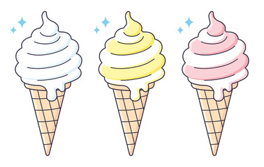 Ice cream cones isolated