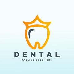 Queen dental specialty for root canal treatment logo design