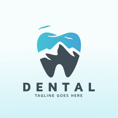 Mountain Dental vector logo design idea and inspiration
