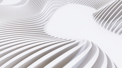 Naklejka premium Abstract Curved Shapes. White Circular Background.