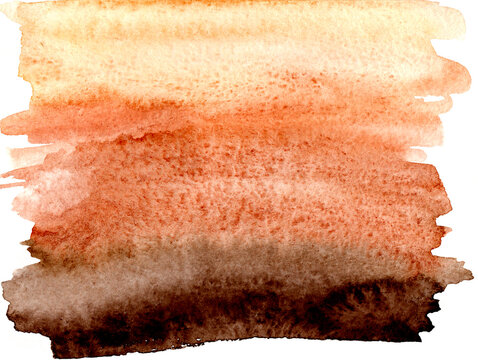 Hand-drawn watercolor abstract background brown