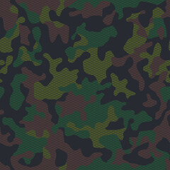 Fashionable urban camouflage with geometric mesh elements. Stylish camo fabric for printing. Modern textiles. Vector seamless military background