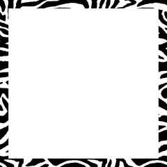 Fototapeta premium Blank Photo Frame. Zebra pattern. Stylish stripes frame. For the cover design. Vector background.