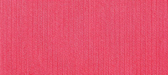 Panorama of Red linen texture and background seamless or white fabric texture