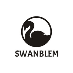 Swan Emblen logo design illustration