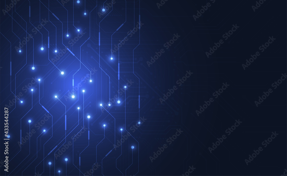 Poster abstract digital background with technology circuit board texture. electronic motherboard illustrati