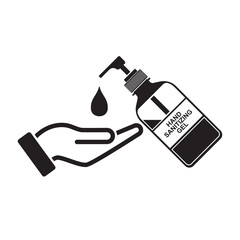 Wash hand sanitizer gel,hand washing icon isolated on white background vector illustration.