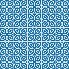 Japanese Flower Square Vector Seamless Pattern