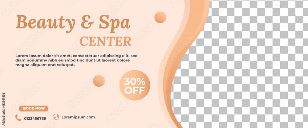 Wall mural Salon and spa banner template design. Vector design isolated.