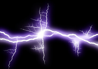 暗闇を照らす抽象的な稲妻