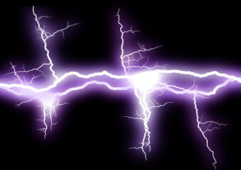 暗闇を照らす抽象的な稲妻