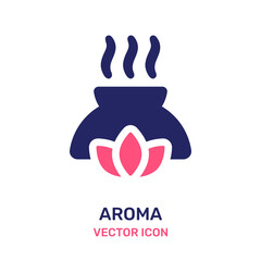 Aroma essential oil diffuser icon vector. Wellness and spa concept.