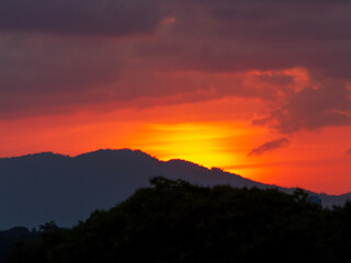 sunset in the mountains