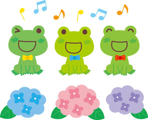 合唱するカエル