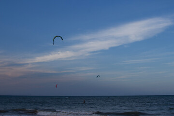 paragliding in the sea
