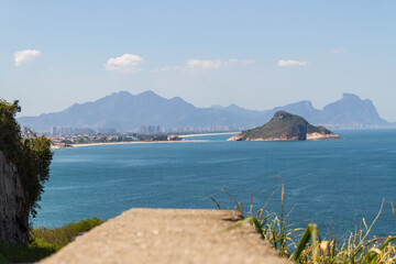 viewpoint of small beach on the west side of rio de janeiro.