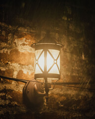old lamp on the wall