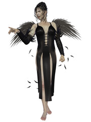3d illustration of an woman with a fantasy outfit