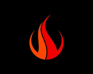 Circle shape with abstract fire inside
