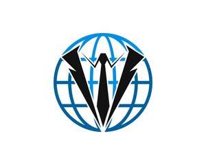 Abstract globe with black tuxedo inside